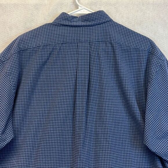RALPH LAUREN Shirt Men's XL Blue Blake Button Down Cotton Short Sleeve Windowpan - Picture 11 of 12